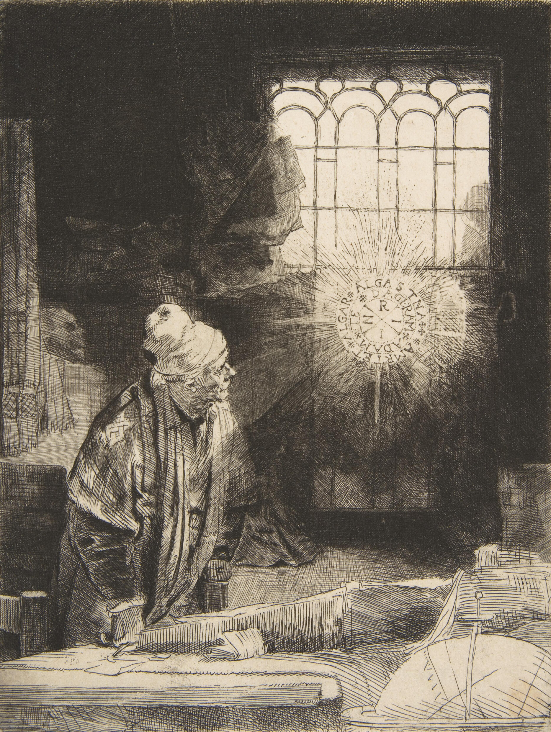 A Scholar in His Study ('Faust') by Rembrandt (Rembrandt van Rijn)